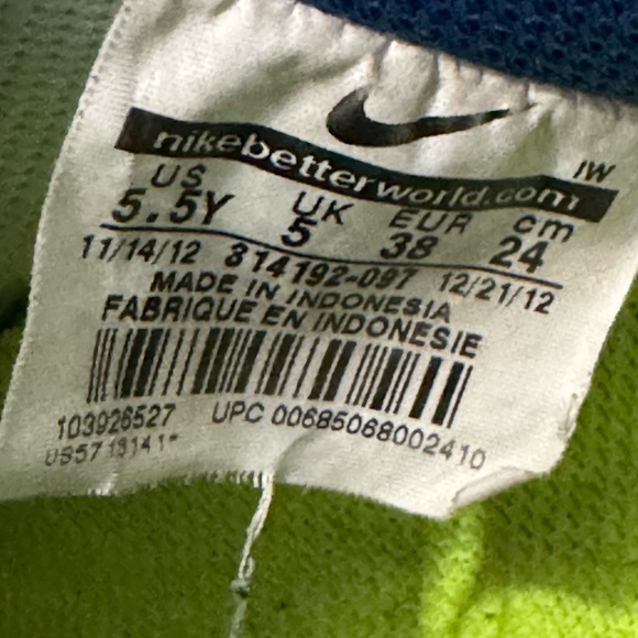 Nike AF1 “slime green” sz 5.5 Y - Picture 6 of 6